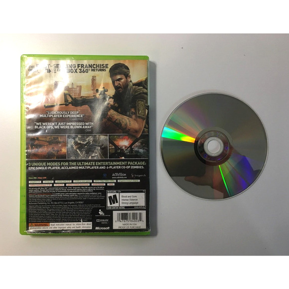 Call Of Duty Black Ops (Microsoft Xbox 360, 2010) Box & Game Disc, No Manual - Picture 2 of 4